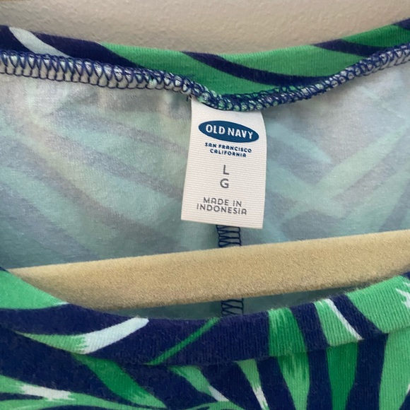 Old Navy Summer Palm Print Dress, Size Large - Picture 2 of 4
